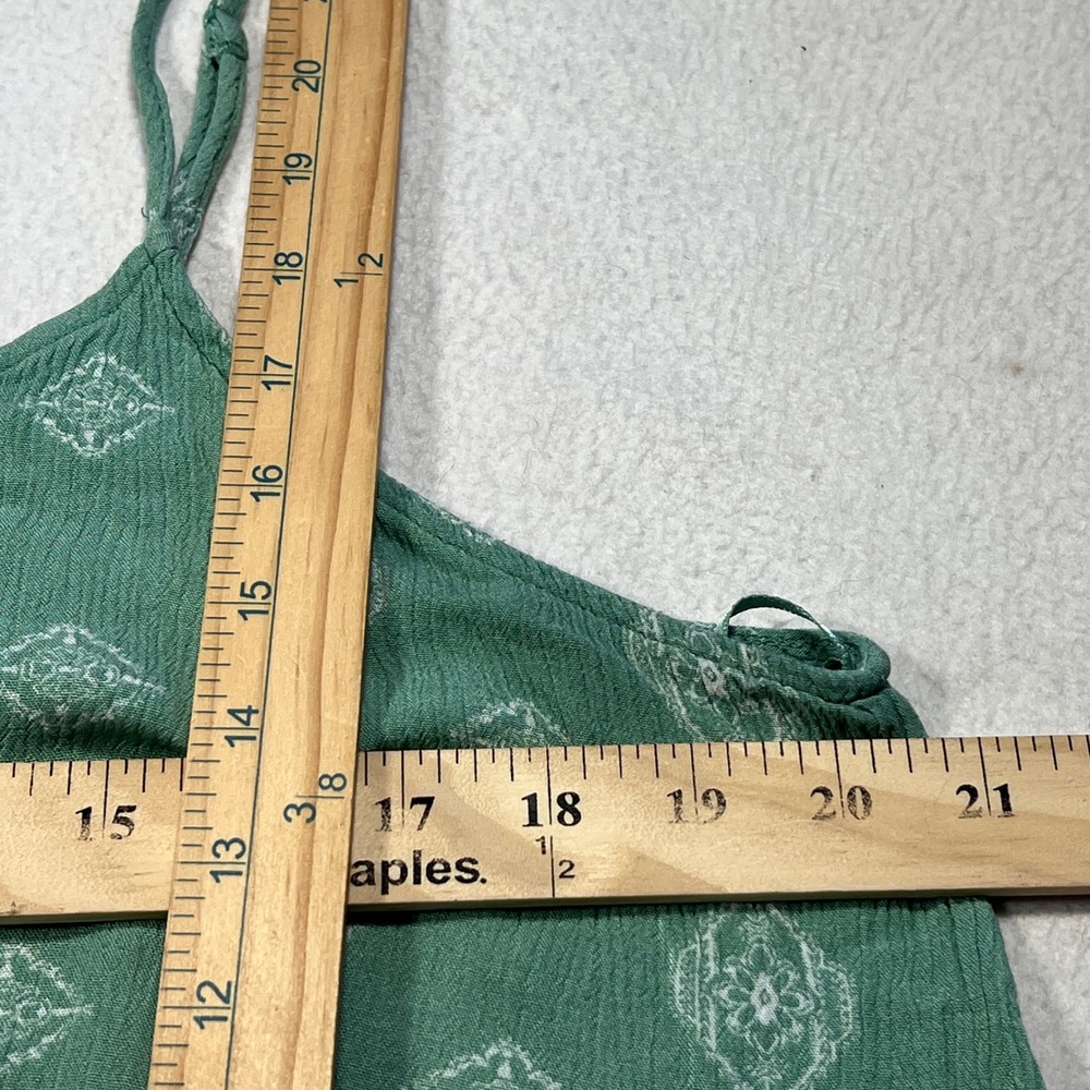 So Camisole Tank Top Women Large Green Geometric Print Button Front JG05W008RP - Picture 7 of 8